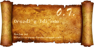 Ország Tünde névjegykártya